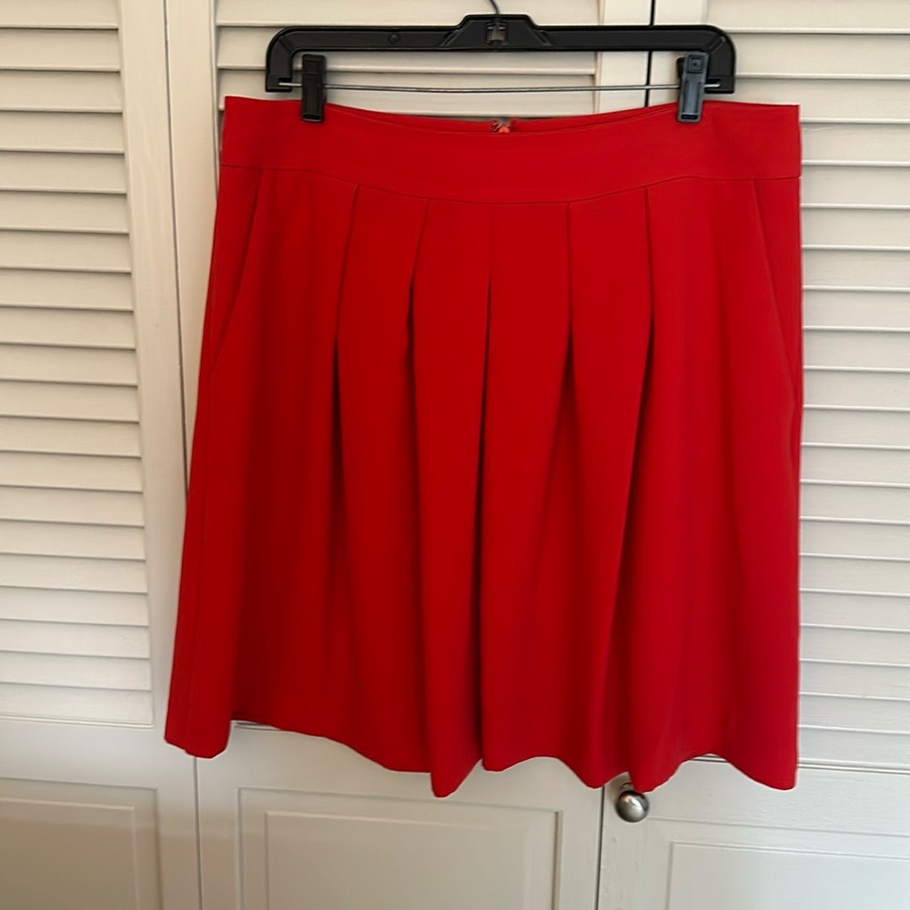 Beautiful Red Crepe Pleated Skirt